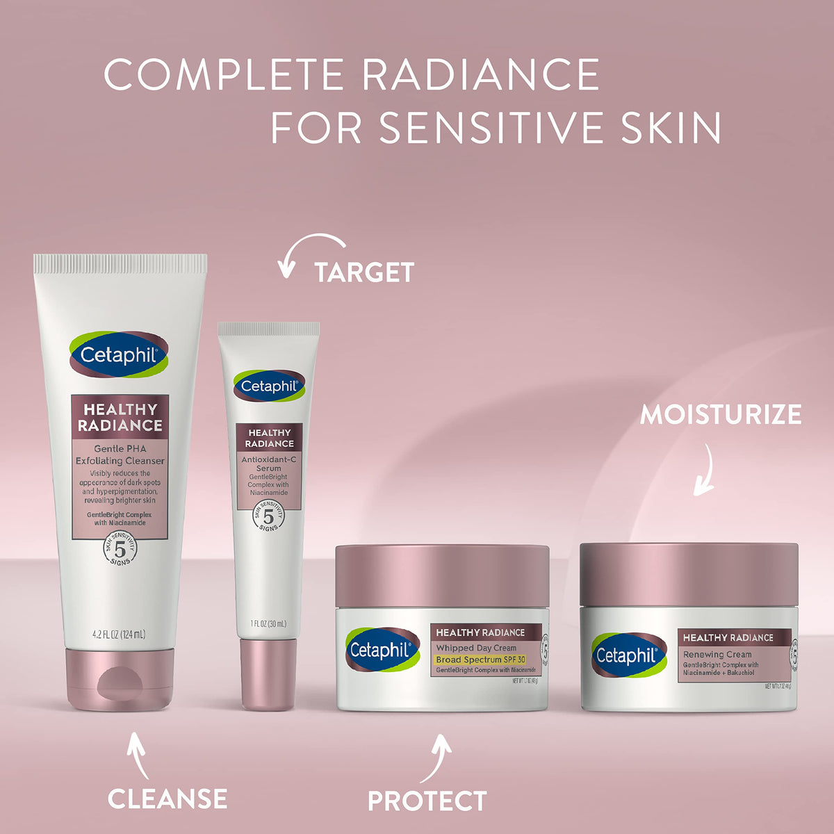 Cetaphil serum applied on hand to show lightweight, non-greasy feel