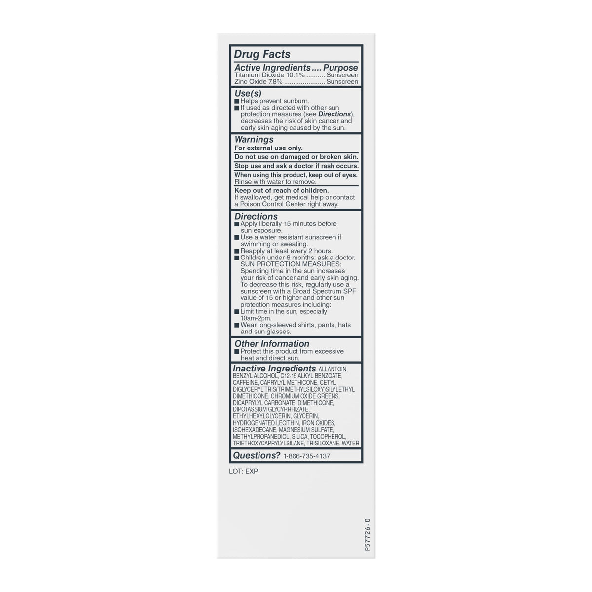 Cetaphil back label with usage directions for correct SPF application and reapplication