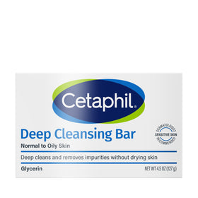 Wet skin after using Cetaphil bar showing clean, hydrated appearance and gentle rinse
