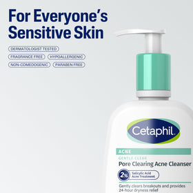 Cetaphil before and after texture comparison showing clearer-looking skin