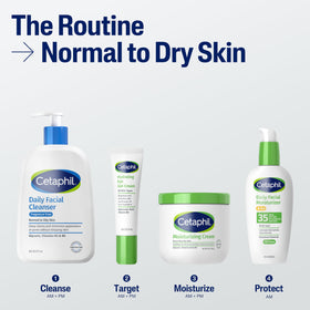 Cetaphil bottle beside towel showing travel-ready bathroom organization benefit