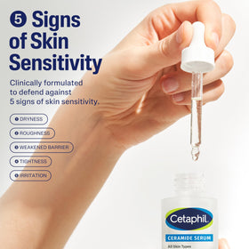 Cetaphil dropper dispensing serum demonstrating easy, measured application benefit