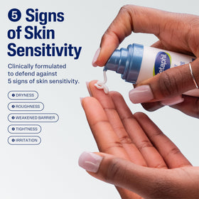 Cetaphil dispensing a clear serum drop demonstrating easy, controlled application