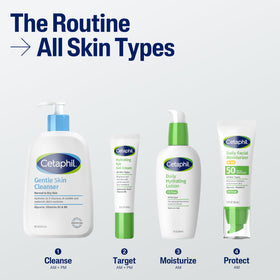 Cetaphil being applied to face in morning routine for daily sun defense