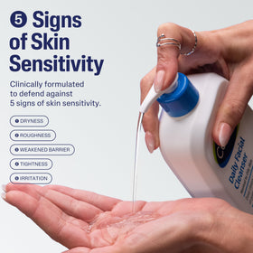 Cetaphil foam texture on hand demonstrating gentle cleansing benefit