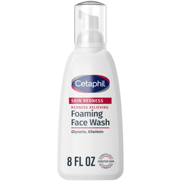 Cetaphil foaming face wash front bottle showing branding and calming benefit