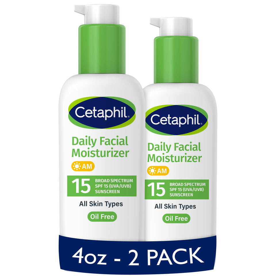 Cetaphil front bottle packaging showing brand and SPF benefit