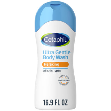 Cetaphil front label view showing 16.9oz bottle and calming scent benefit
