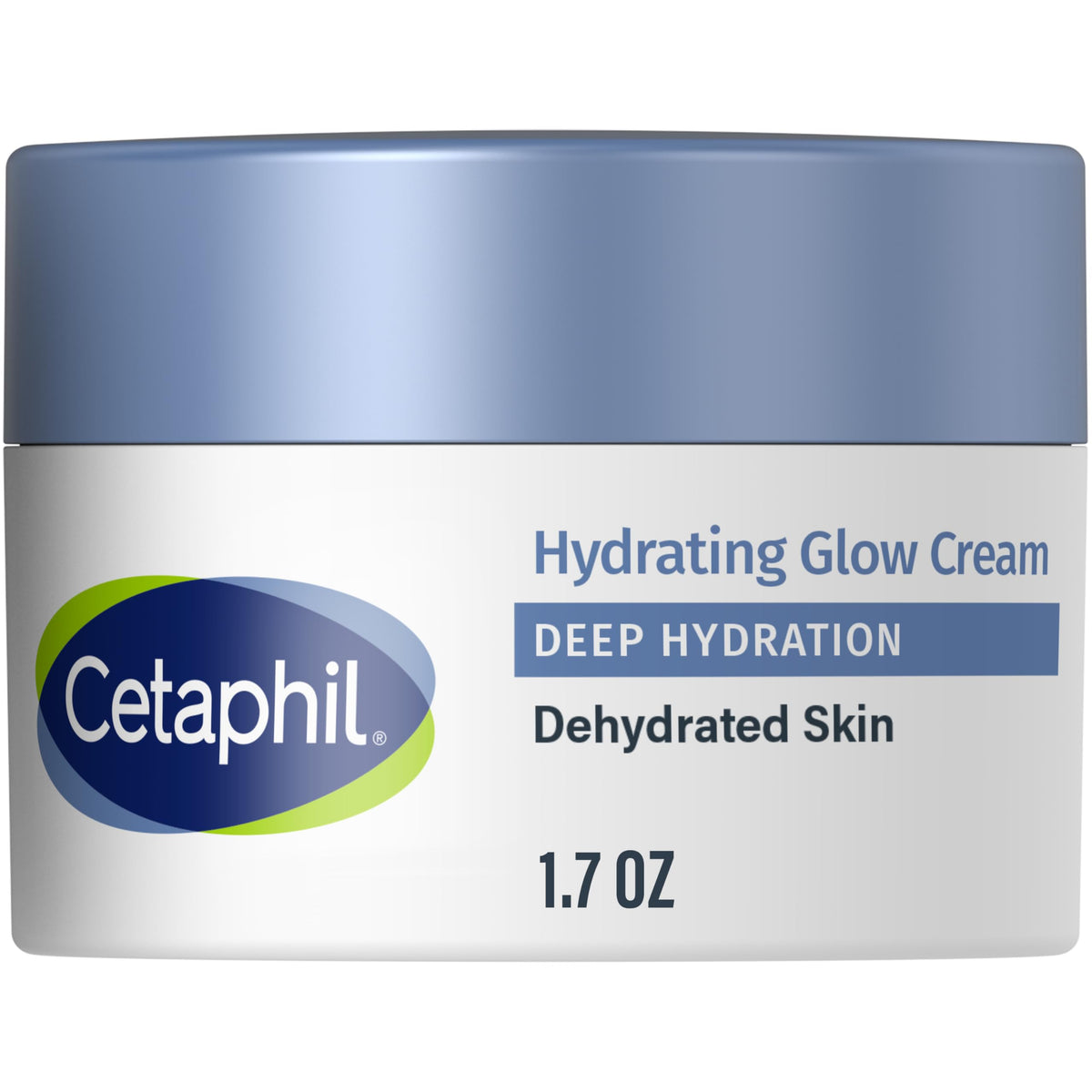Cetaphil front packaging showing 1.7 oz cream and clear benefit
