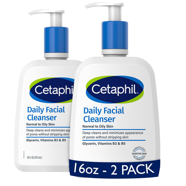 Cetaphil front packaging 2-pack showing value and gentle cleansing benefit