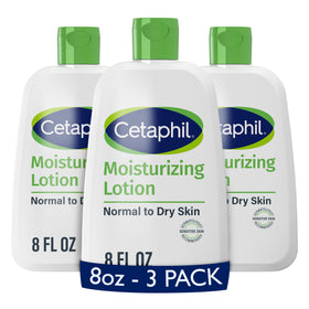 Cetaphil front packaging showing 8 oz bottle and clear branding, reassuring hydration