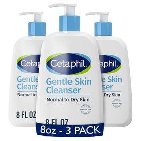 Cetaphil front packaging showing 8 oz bottle and clear product benefits