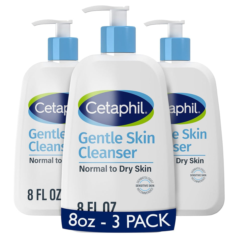 Cetaphil front packaging showing 8 oz bottle and clear product benefits