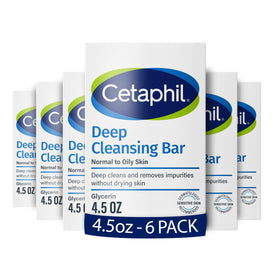 Cetaphil front packaging showing six bars and clear branding for easy identification and purchase