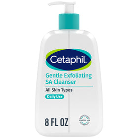 Cetaphil front pump bottle showing clean branding and easy dispensing benefit