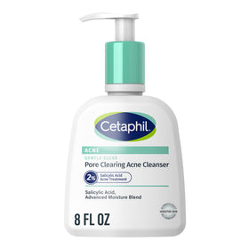 Cetaphil front pump bottle showing product and branding for simple skincare