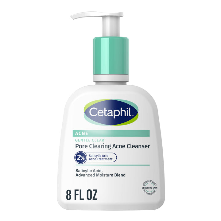 Cetaphil front pump bottle showing product and branding for simple skincare