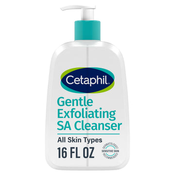 Cetaphil front packaging showing cleanser and daily gentle exfoliation benefit