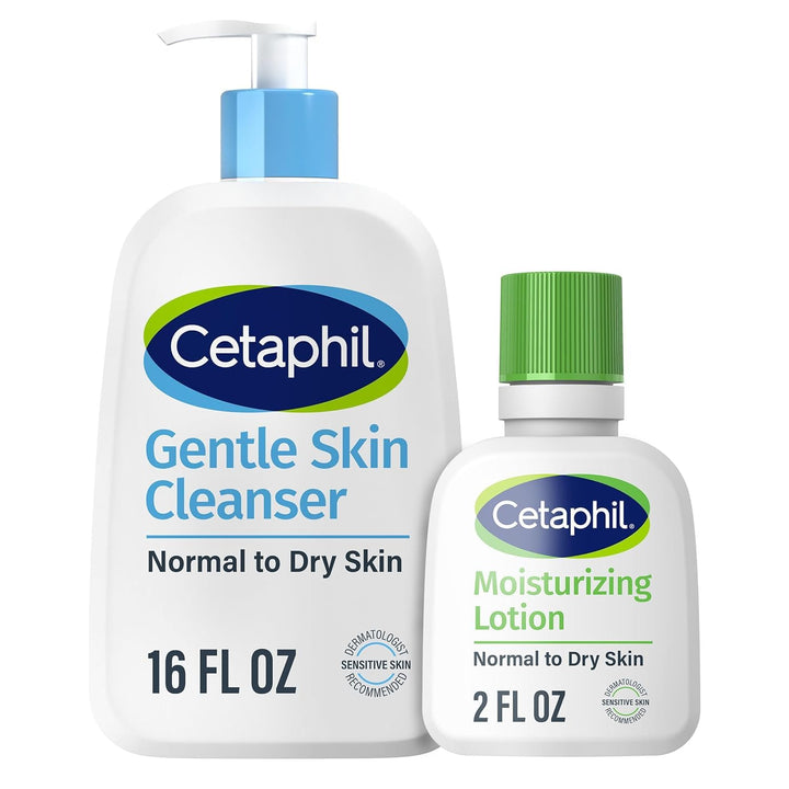 Cetaphil gentle skin cleanser front 16oz showing clean label and large size benefit