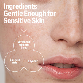Cetaphil label ingredients detail highlighting 2% salicylic acid benefit