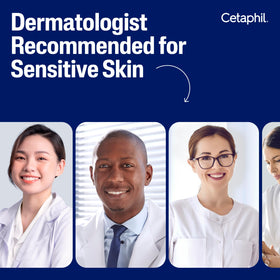 Cetaphil on bathroom shelf in lifestyle scene for everyday skincare convenience