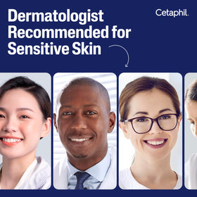 Person traveling applies Cetaphil product in airport lounge, keeps skin comfortable on-the-go