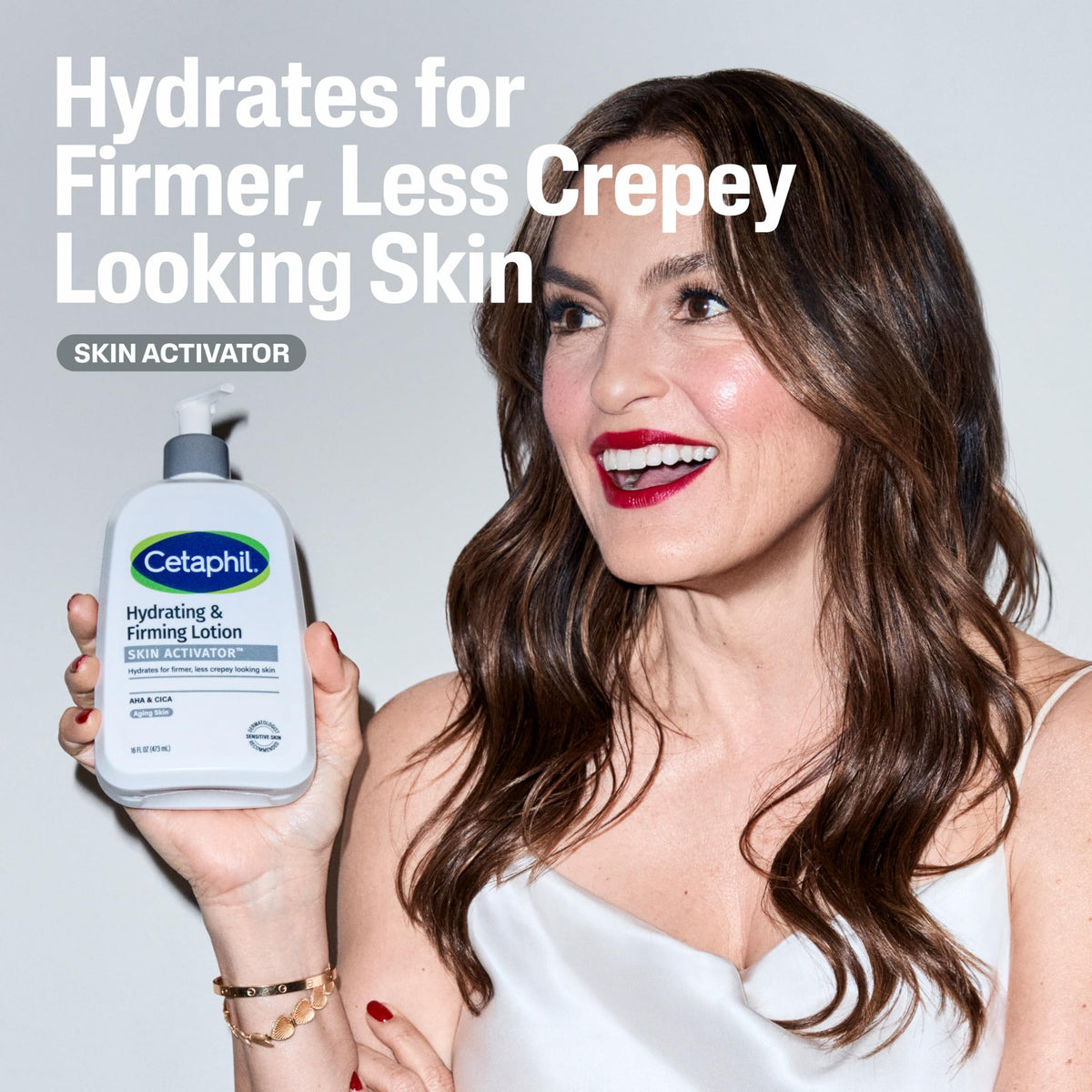 Cetaphil lotion texture spread on skin demonstrating lightweight absorption and hydration
