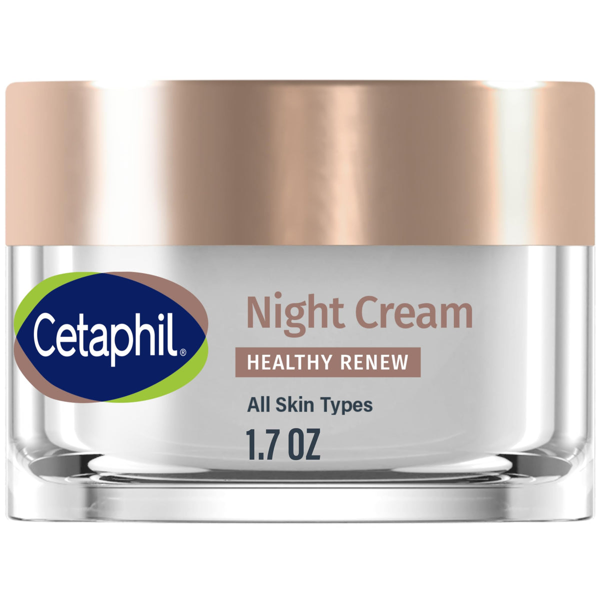 Cetaphil night cream front jar showing clean packaging and calm benefit