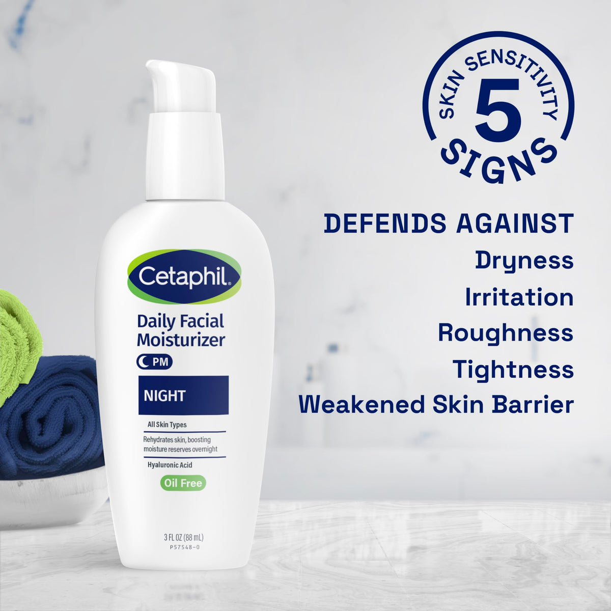 Cetaphil 3oz size next to common objects for scale and travel convenience