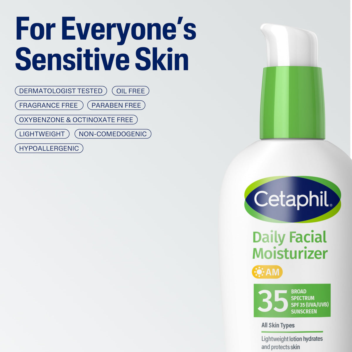Cetaphil open cap with label details showing fragrance-free formulation