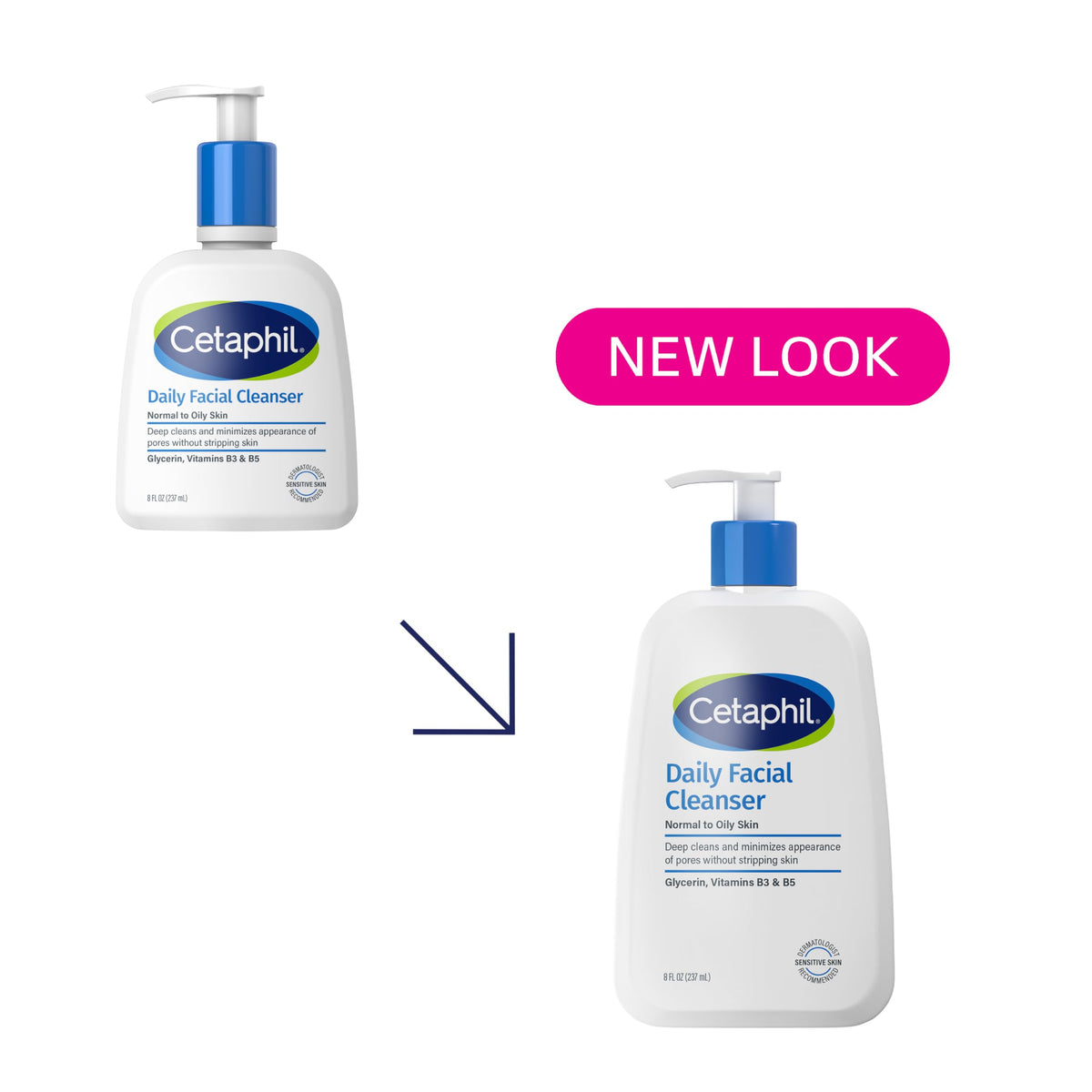Cetaphil pump close-up showing cleanser texture and easy dispensing