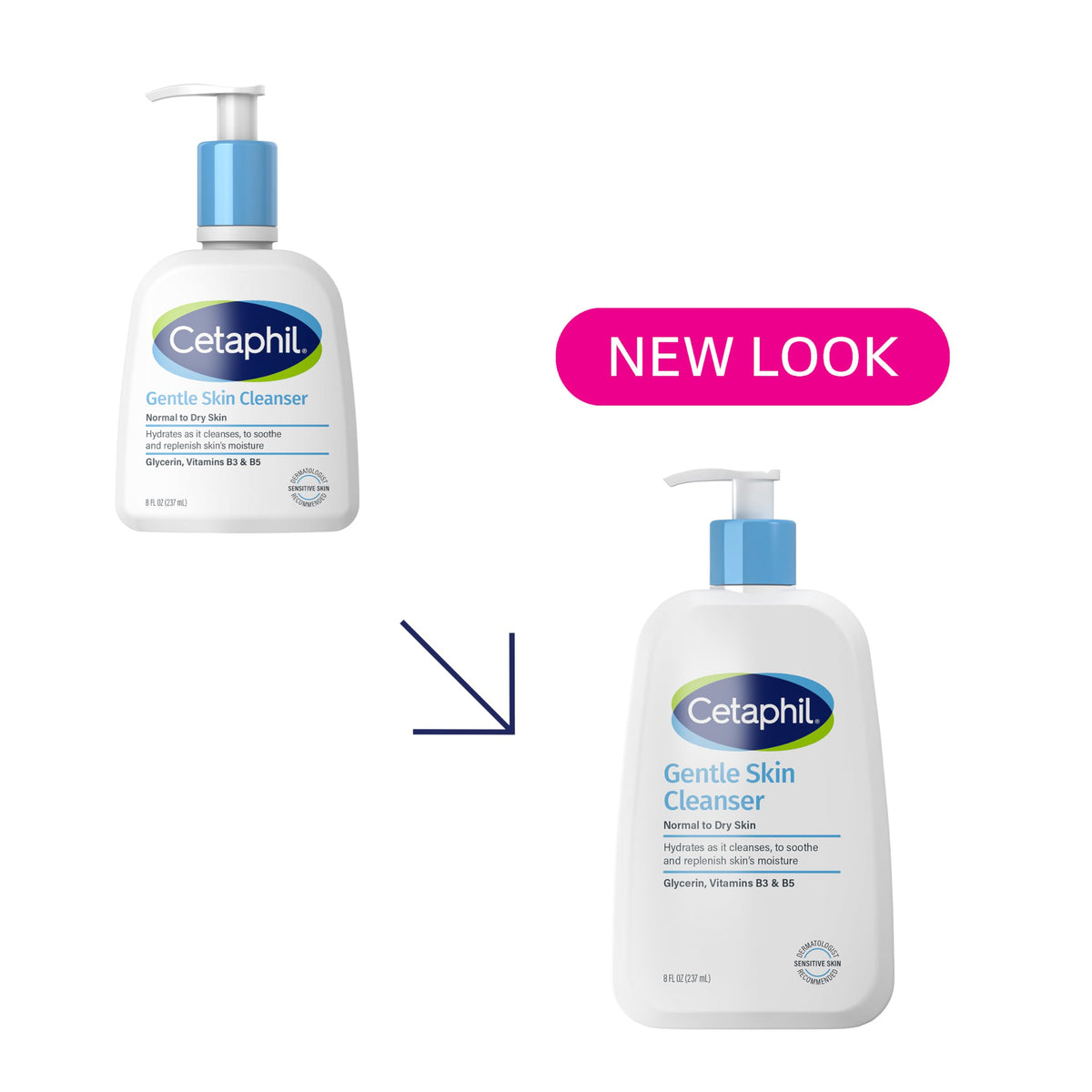 Cetaphil pump dispenser close-up for easy controlled product use