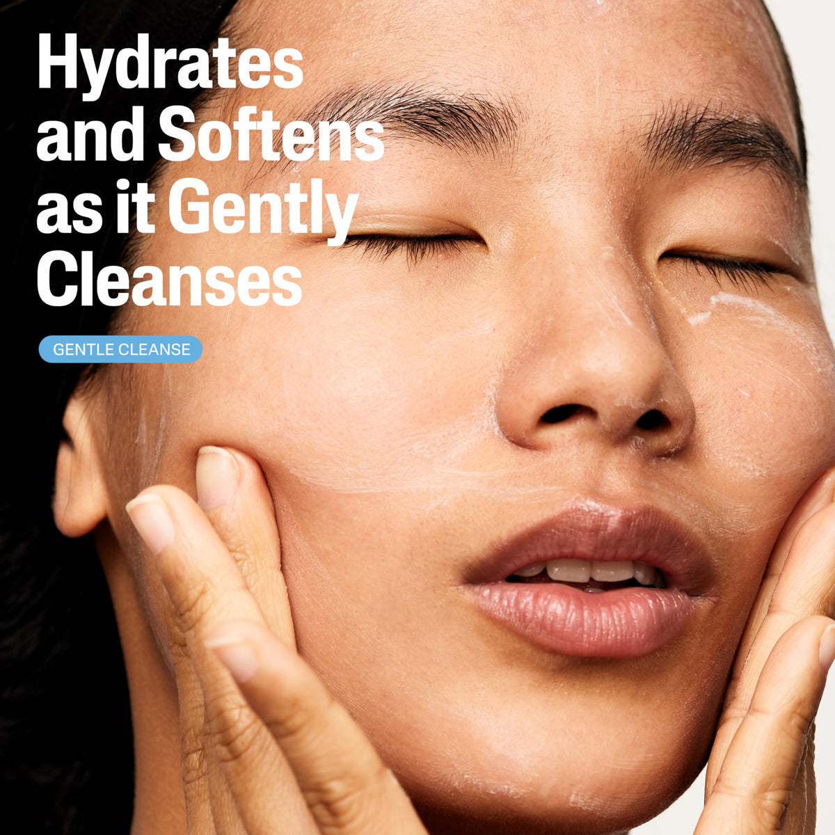 Cetaphil pump dispensing cleanser into hand for easy daily use