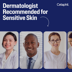 Cetaphil serum placed on bathroom shelf showing everyday routine compatibility
