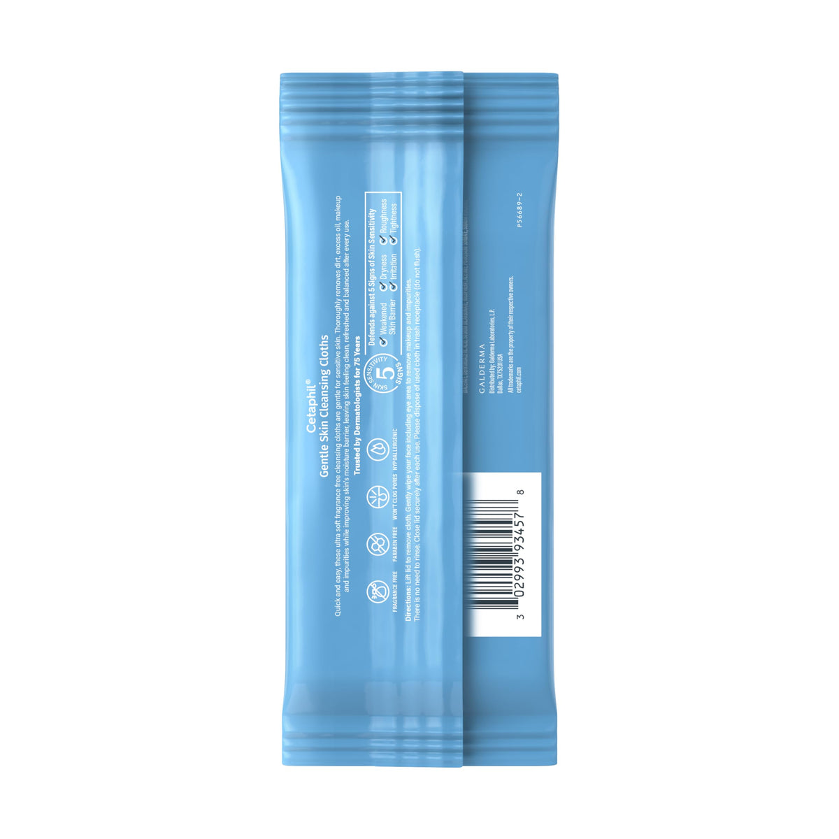 Cetaphil pack beside credit card showing compact size for on-the-go use
