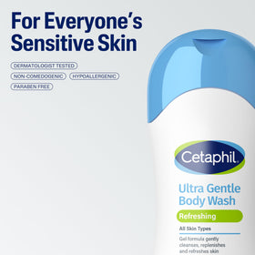 Person using Cetaphil in shower illustrating gentle cleansing benefit
