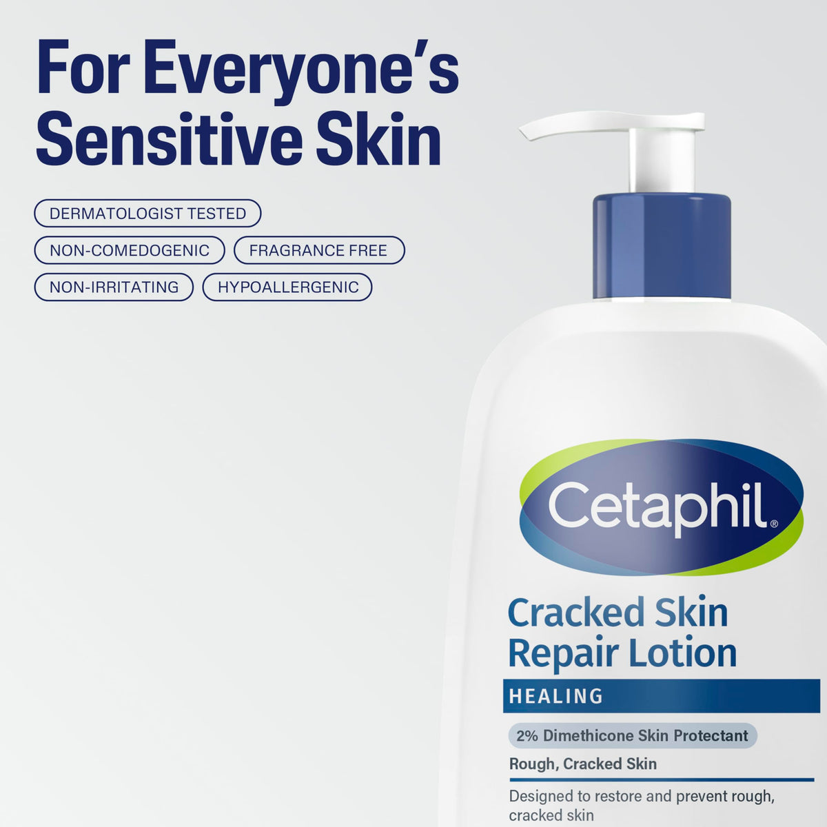 Cetaphil bottle held in hand to show 16 oz size and coverage