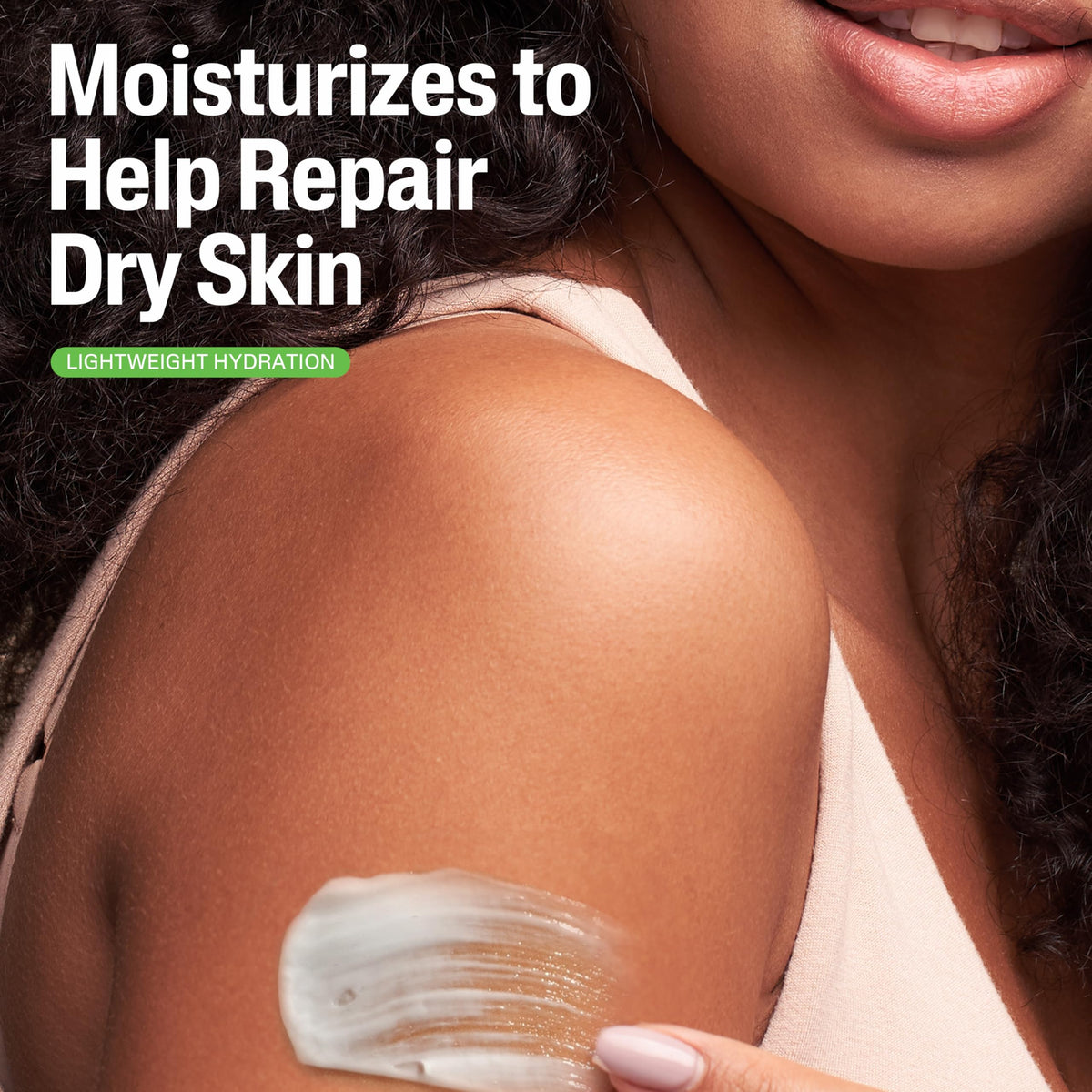 Cetaphil lotion texture close-up illustrating lightweight non-greasy finish