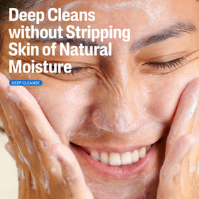 Cetaphil foam texture close-up illustrating gentle cleansing benefit