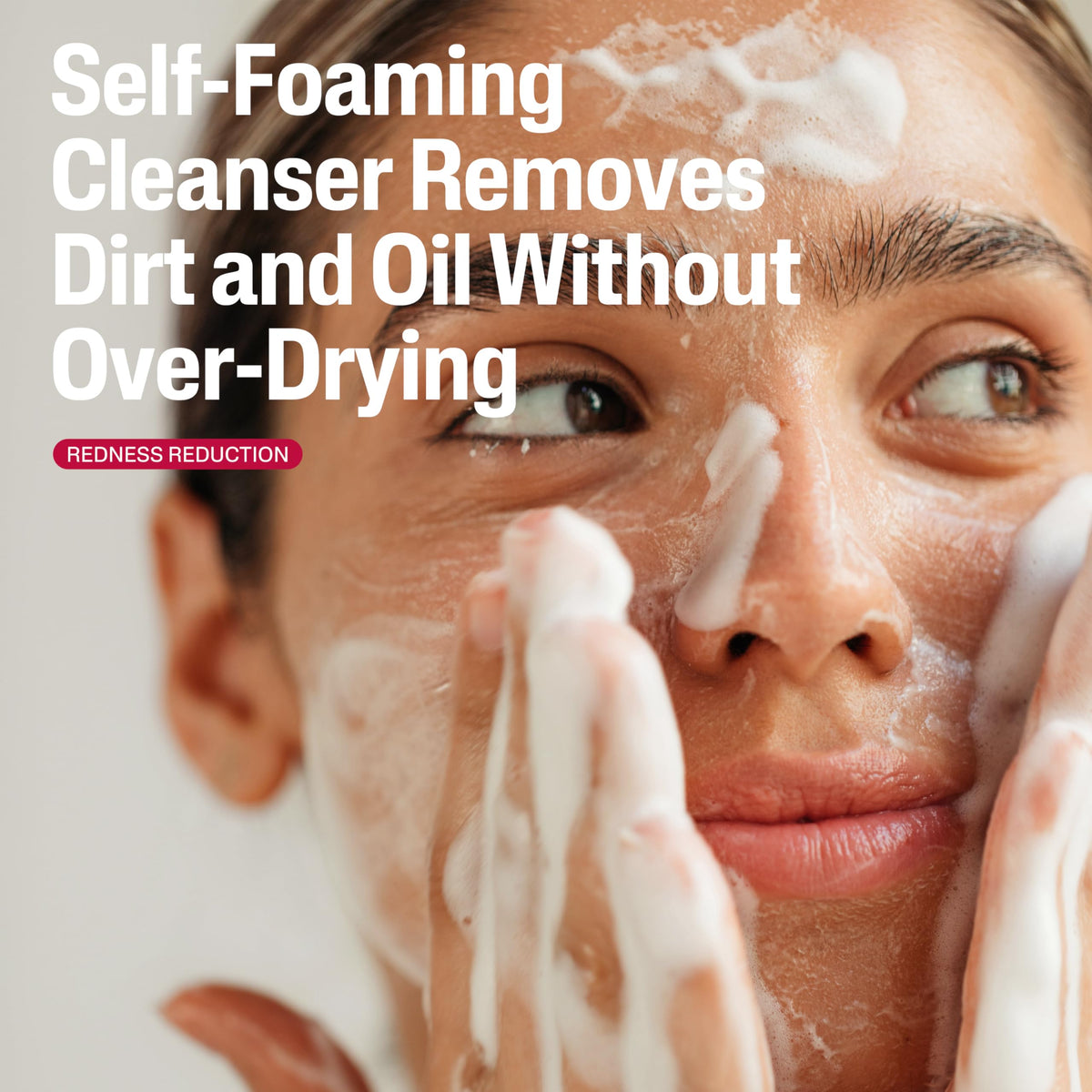 Cetaphil foam on hand texture showing soft lather and non-drying feel