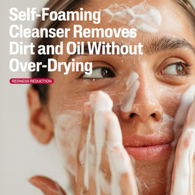 Cetaphil foam on hand texture showing soft lather and non-drying feel