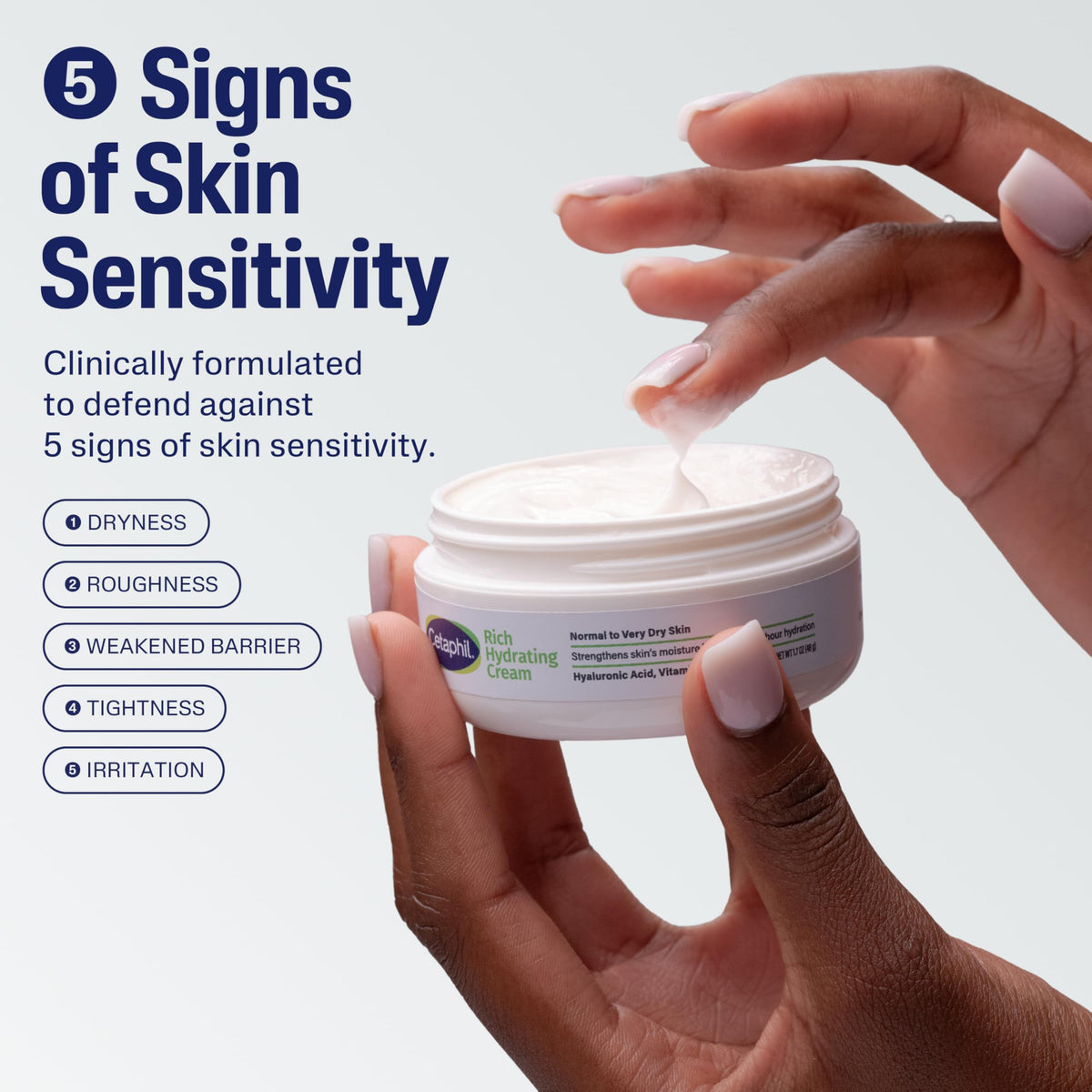 Cetaphil tube cap detail illustrating hygienic dispensing and control