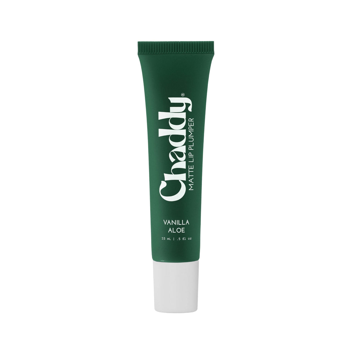 Chaddy tube front view showing vanilla aloe flavor and compact design benefit