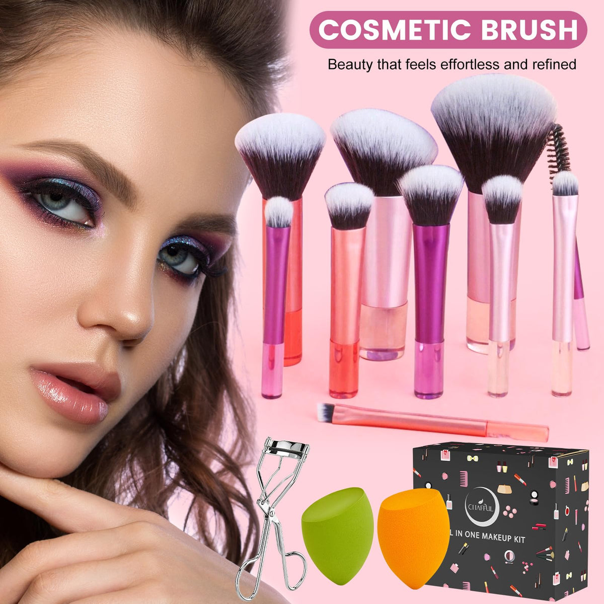CHAFFUL application demo eye look illustrating product use and defined results