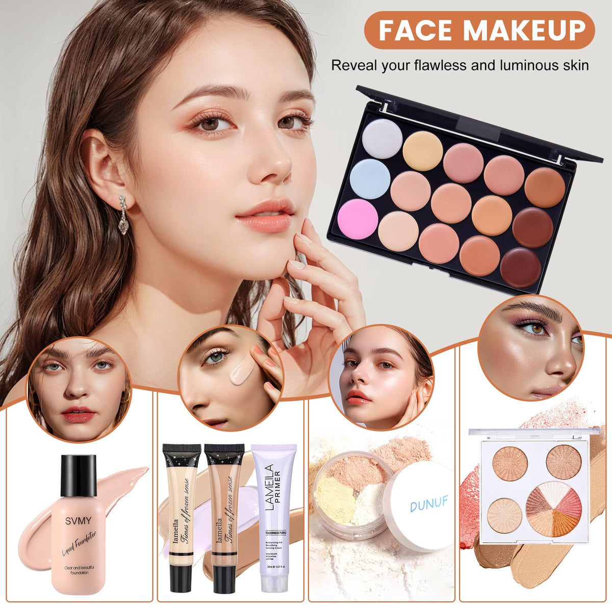 CHAFFUL foundation and primer displayed to create smooth, even base