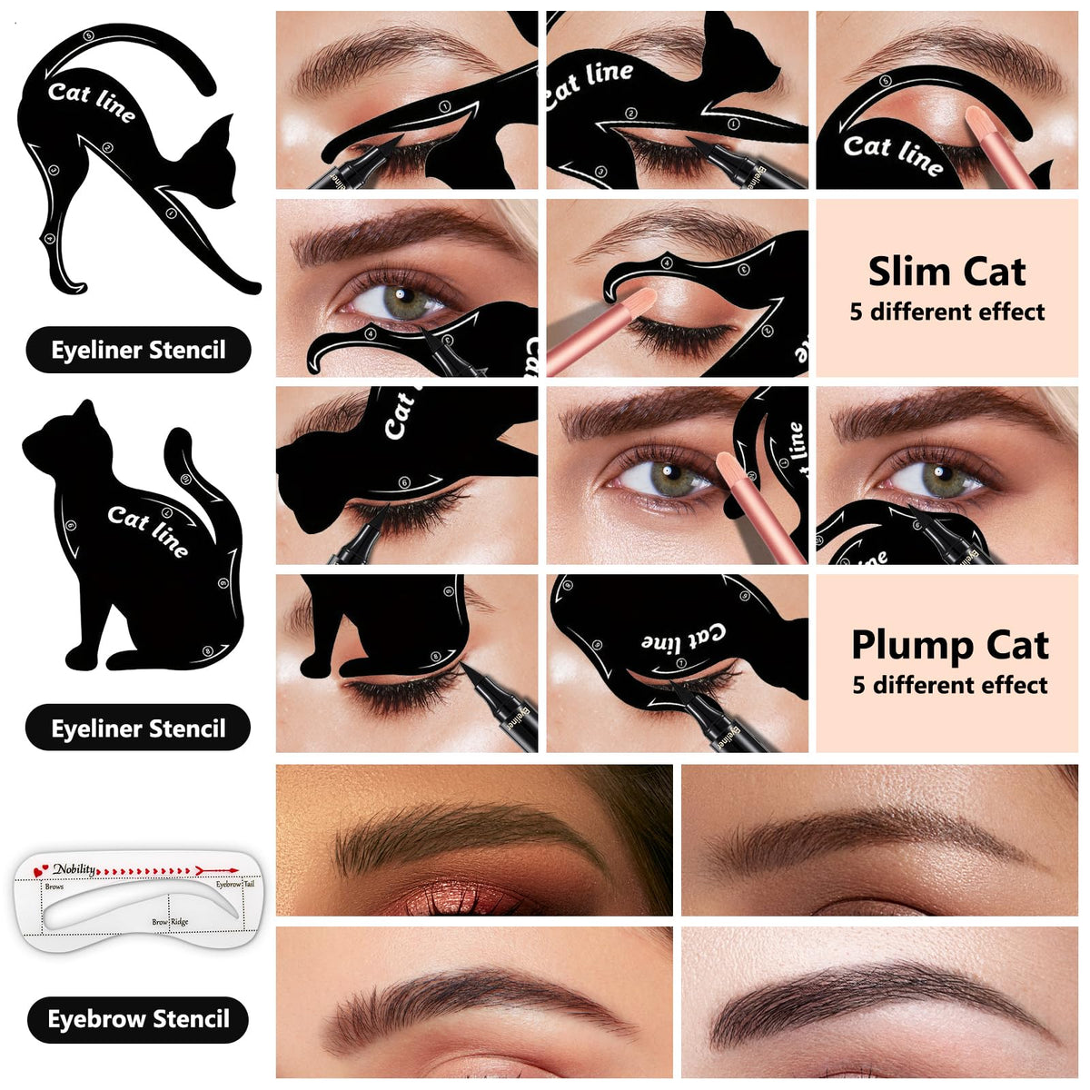 CHAFFUL mascara and eyeliner applied on model, enhanced lash and liner definition