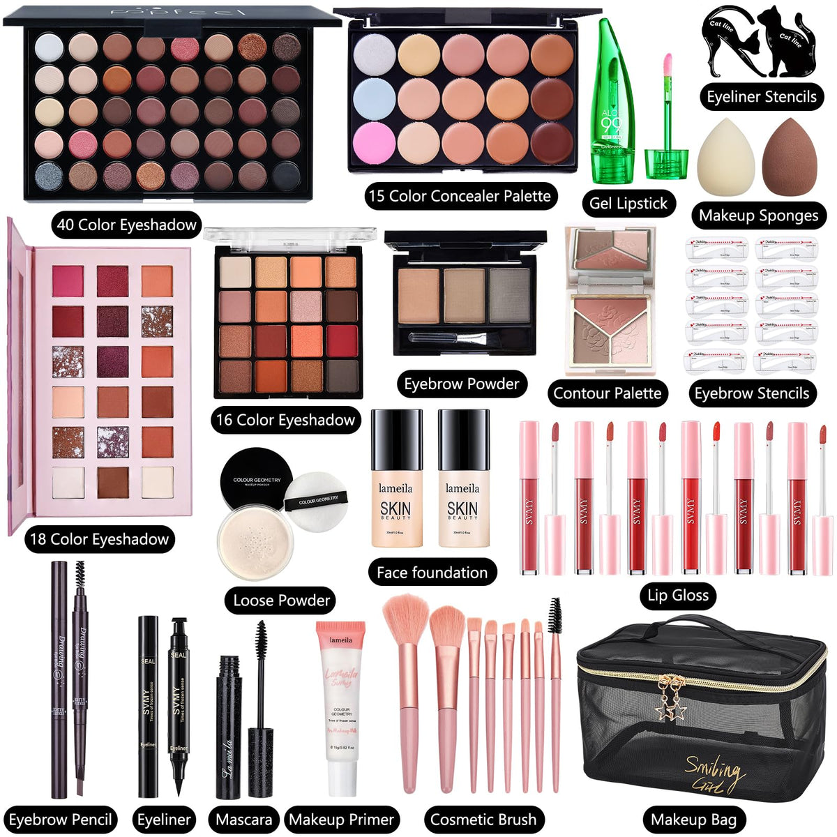 CHAFFUL open palettes and primers displaying coordinated shades for easy matching