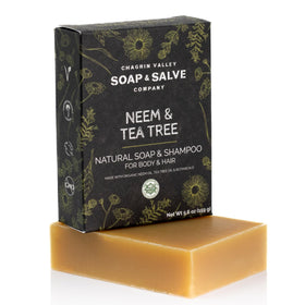 Chagrin Valley front packaging showing neem and tea tree benefits