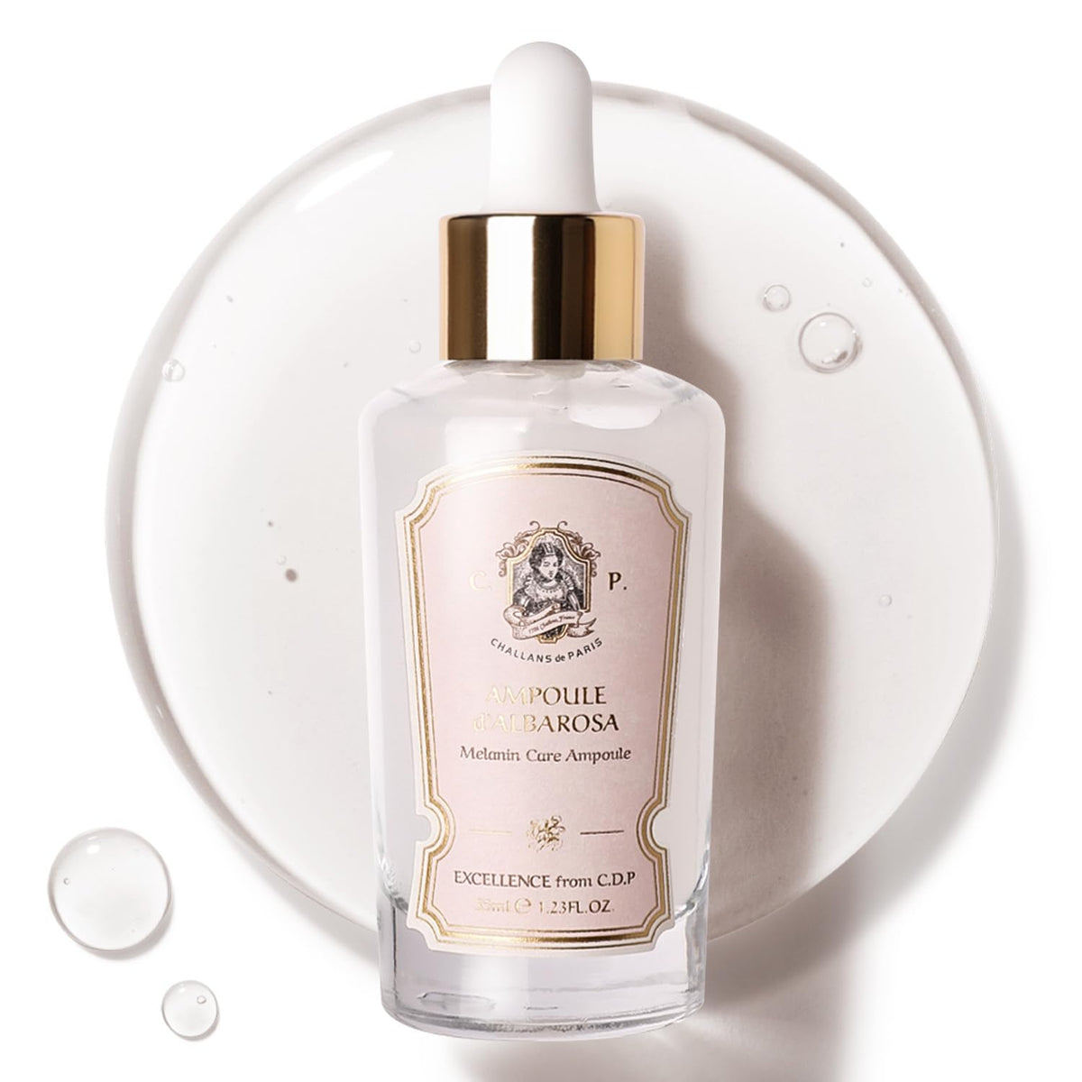 CHALLANS DE bottle front view showing sleek ampoule packaging and benefits