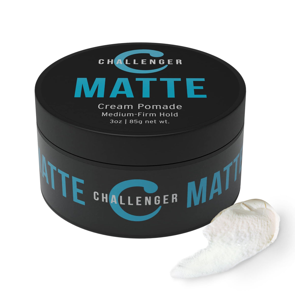 Challenger front jar view showing matte 3oz packaging and portable styling